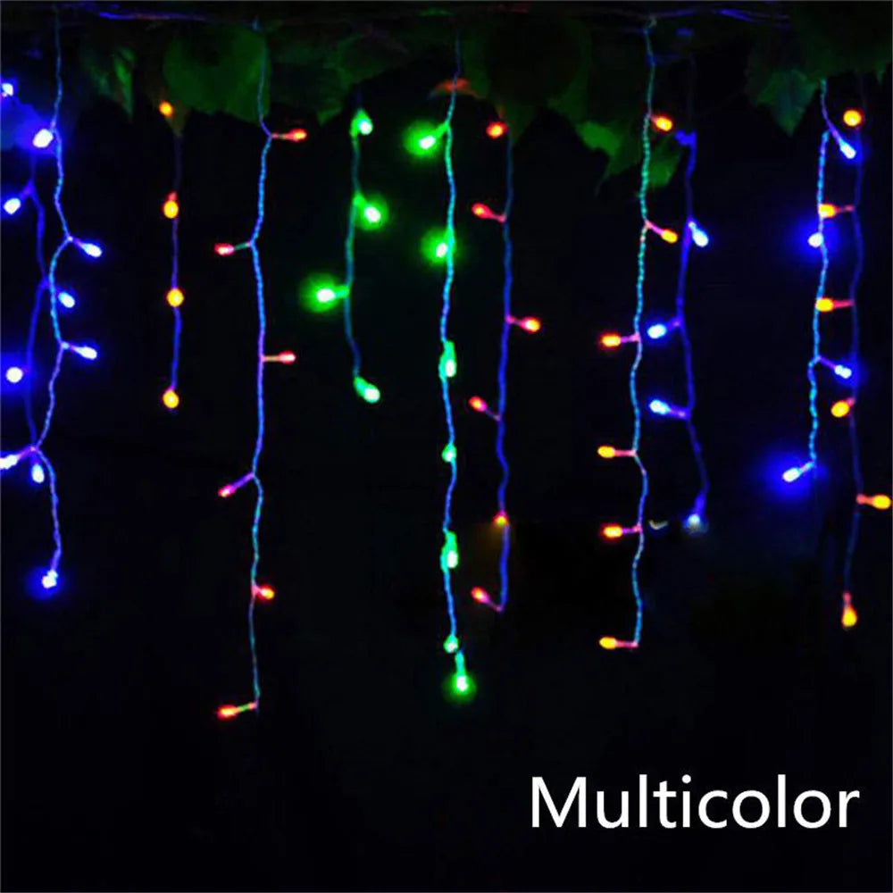 Christmas Lights Waterfall Outdoor Decoration 5M Droop 0.4-0.6m Led Lights Curtain String Lights Party Garden Eaves Decoration