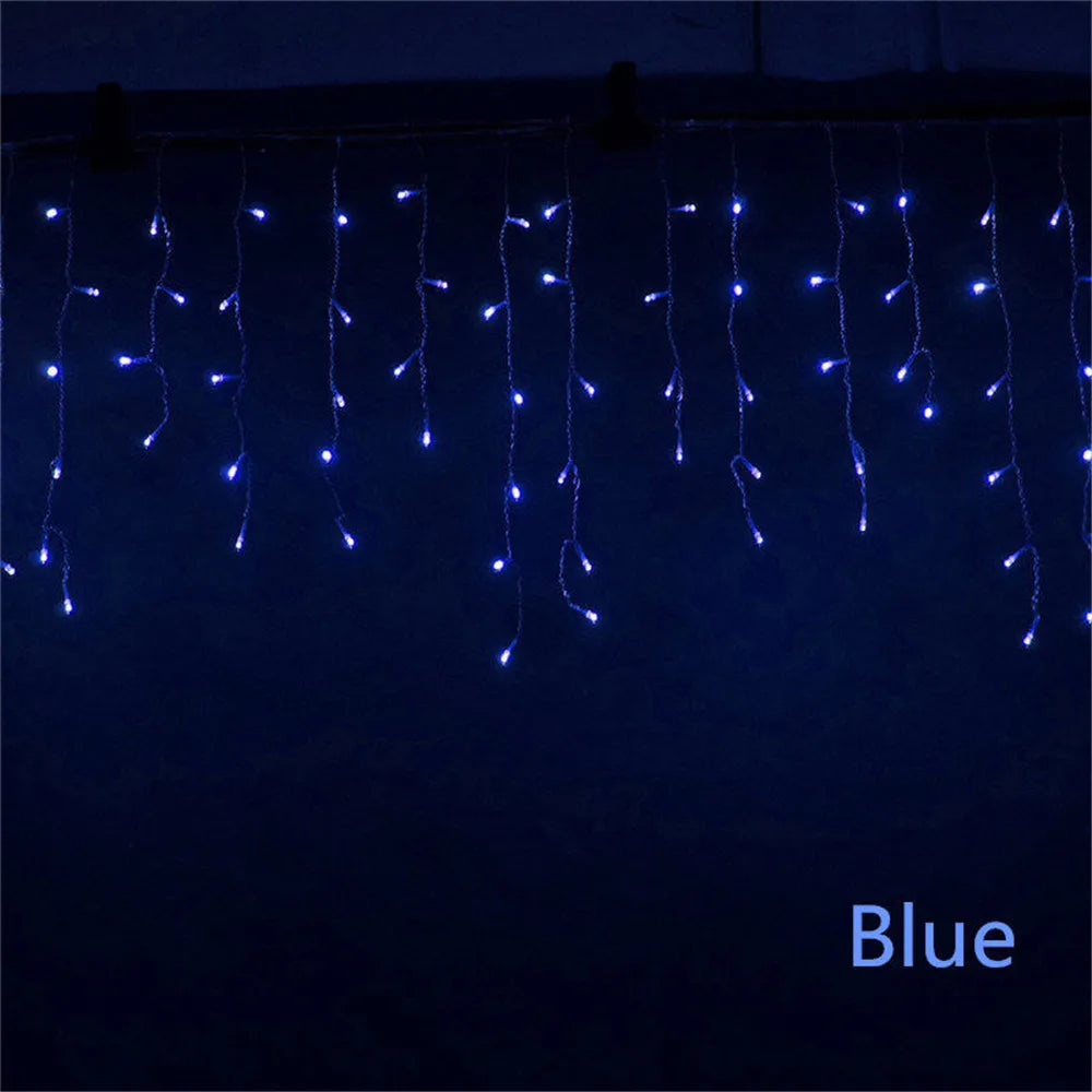 Christmas Lights Waterfall Outdoor Decoration 5M Droop 0.4-0.6m Led Lights Curtain String Lights Party Garden Eaves Decoration