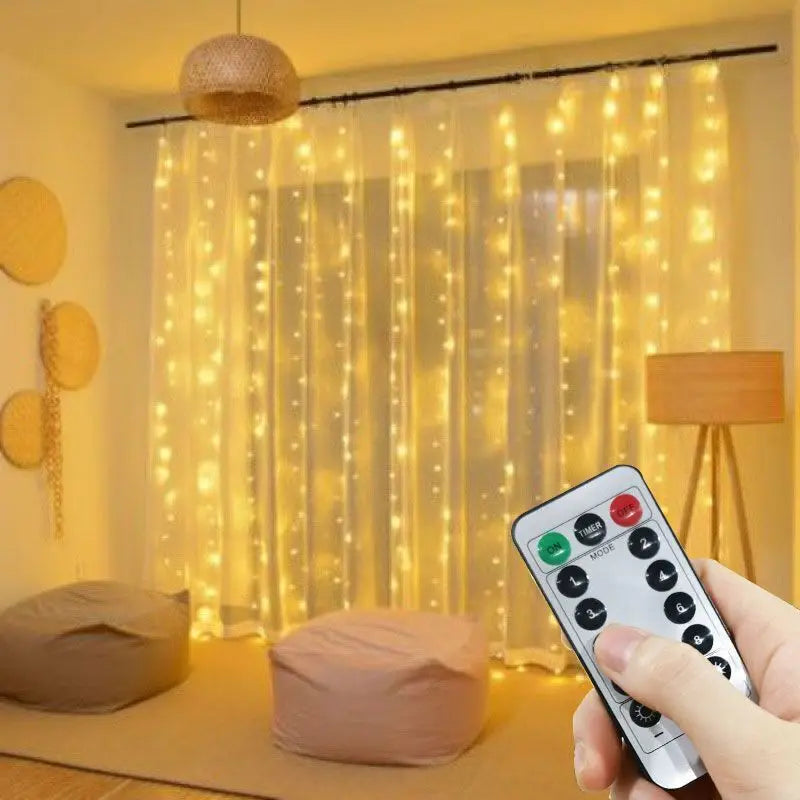 LED String Lights Christmas Decoration Remote Control USB Wedding Garland Curtain 6M Lamp Holiday For Bedroom Bulb Outdoor Fairy