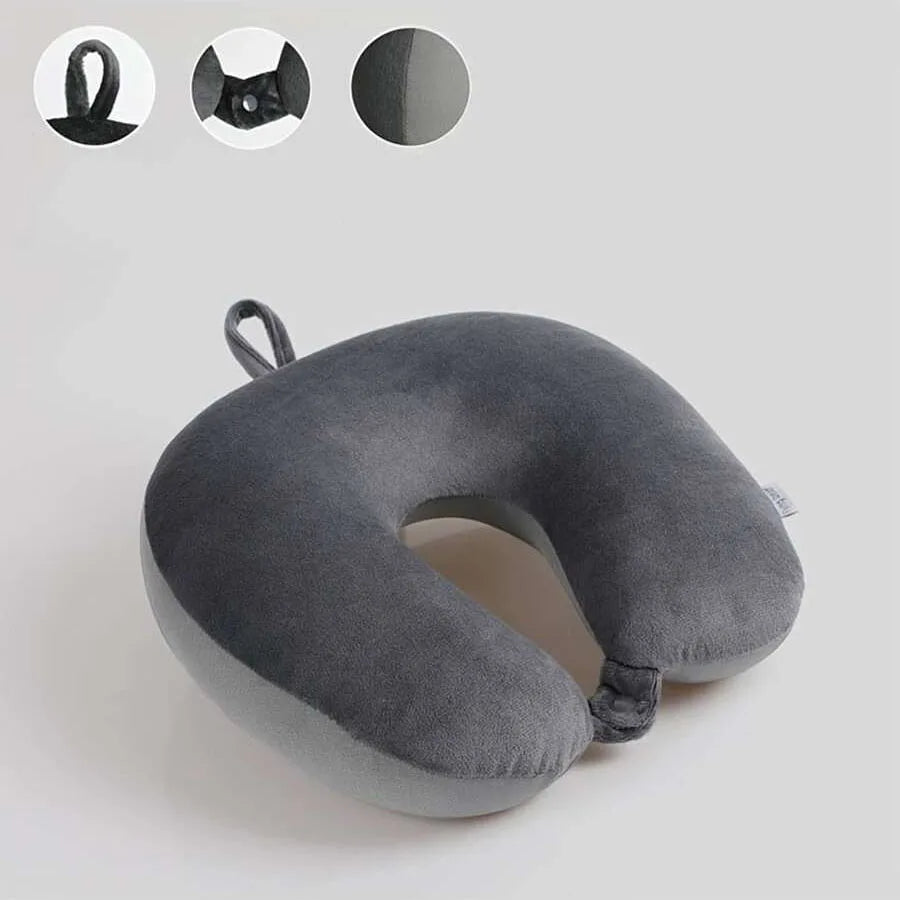 1pc Travel Pillow Neck Pillow Airplane Pillow Traveling Car Home Office Travel Neck Flight Pillow Snap Strap Soft Cover