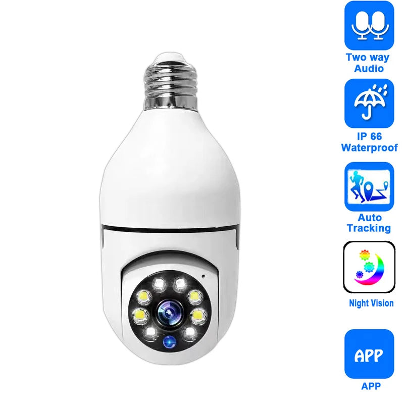 Smart Home 2.4G E27 Bulb Wifi Surveillance Camera HD Night Security Video Surveillance Supprt Two Way Audio Mobile Motion