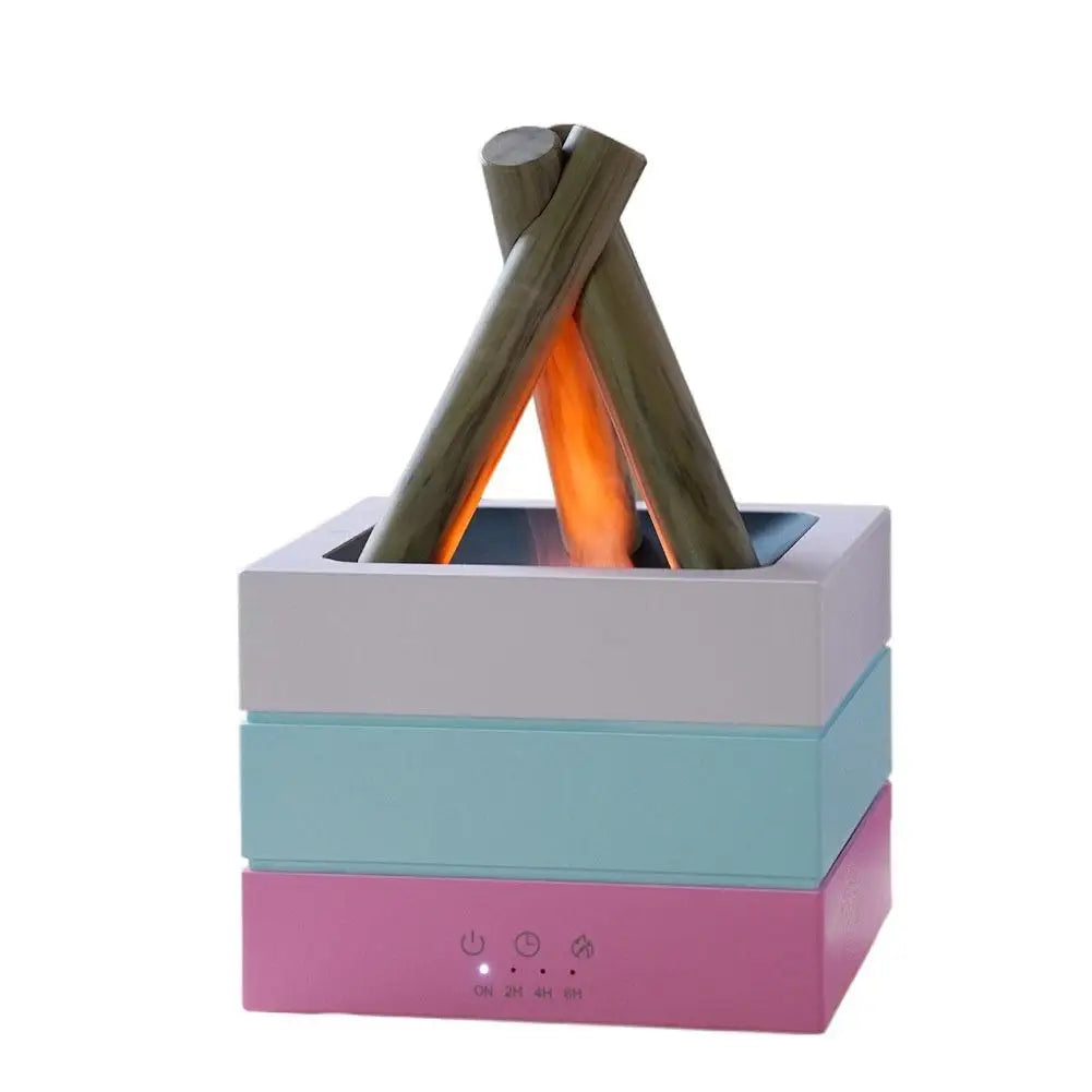 2025 Winter Bonfire Aroma Diffuser Home Flame Spray Ambient Light Large Capacity Wood Grain Humidifier (No Essential Oils)