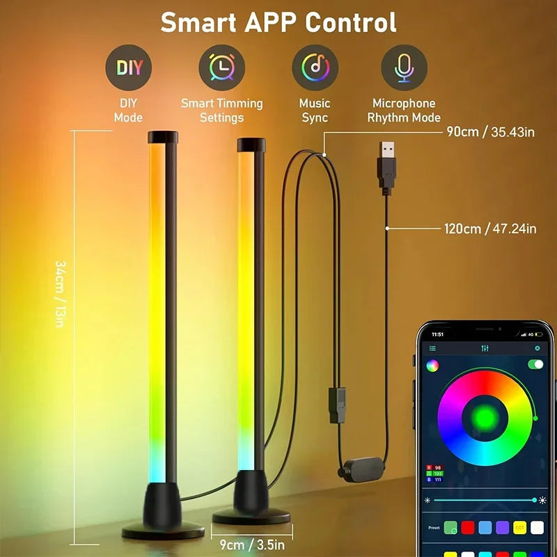 LED Desktop Ambient Light For Living Room Bedroom Computer Desk Game Room RGB Illusion Ambient Lighting Bluetooth APP Connection