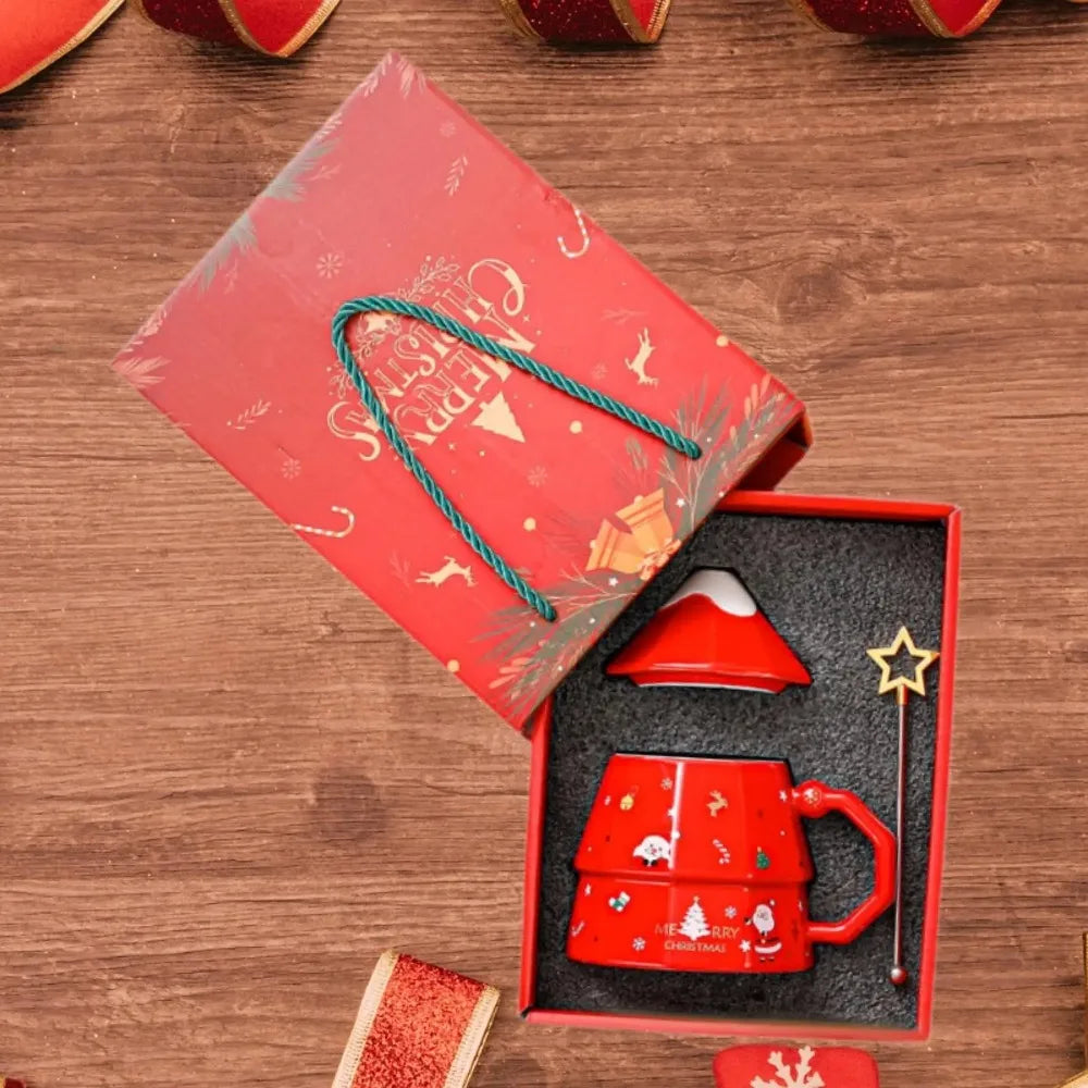 Christmas Tree Mug Ceramic Xmas Cup Funny Morning Drinkware Holiday Coffee Tea Mug Unique Festive Design Durable and Stylish