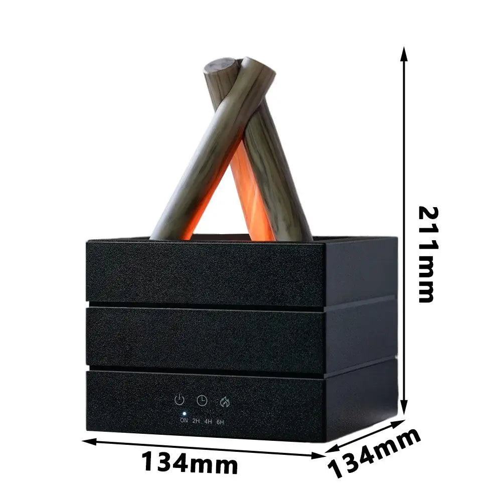 2025 Winter Bonfire Aroma Diffuser Home Flame Spray Ambient Light Large Capacity Wood Grain Humidifier (No Essential Oils)