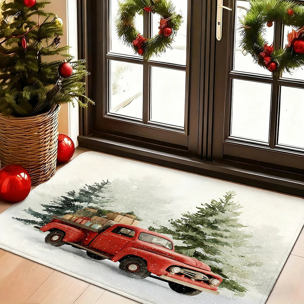 Christmas Tree Design DoormatHome Decor Bedroom Living Room Entryway Floor Mat Kitchen Bathroom Carpet