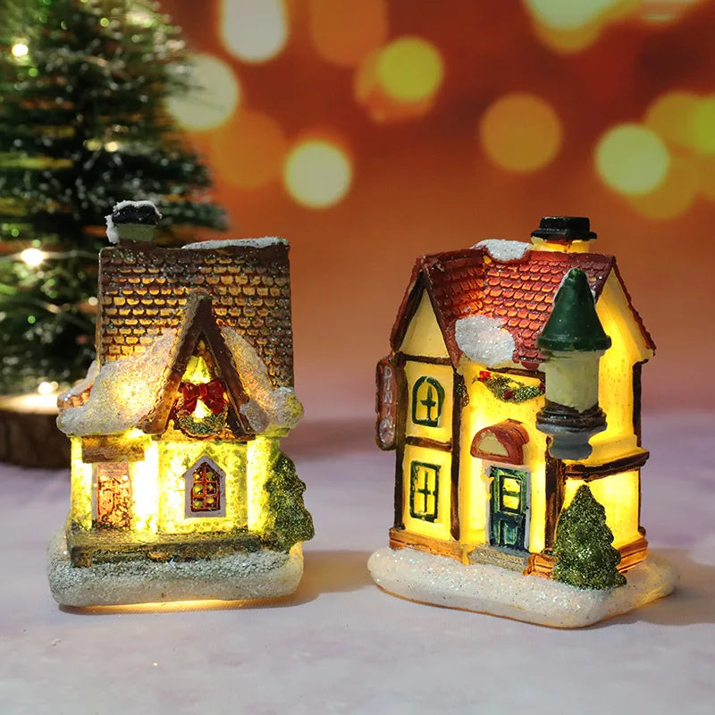 Christmas Decorations LED Night Lights Luminous Landscape House Children's Gift Christmas New Year Ornaments Festival Lighting