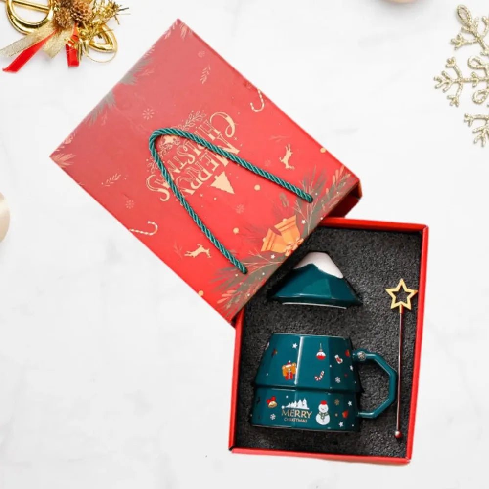 Christmas Tree Mug Ceramic Xmas Cup Funny Morning Drinkware Holiday Coffee Tea Mug Unique Festive Design Durable and Stylish