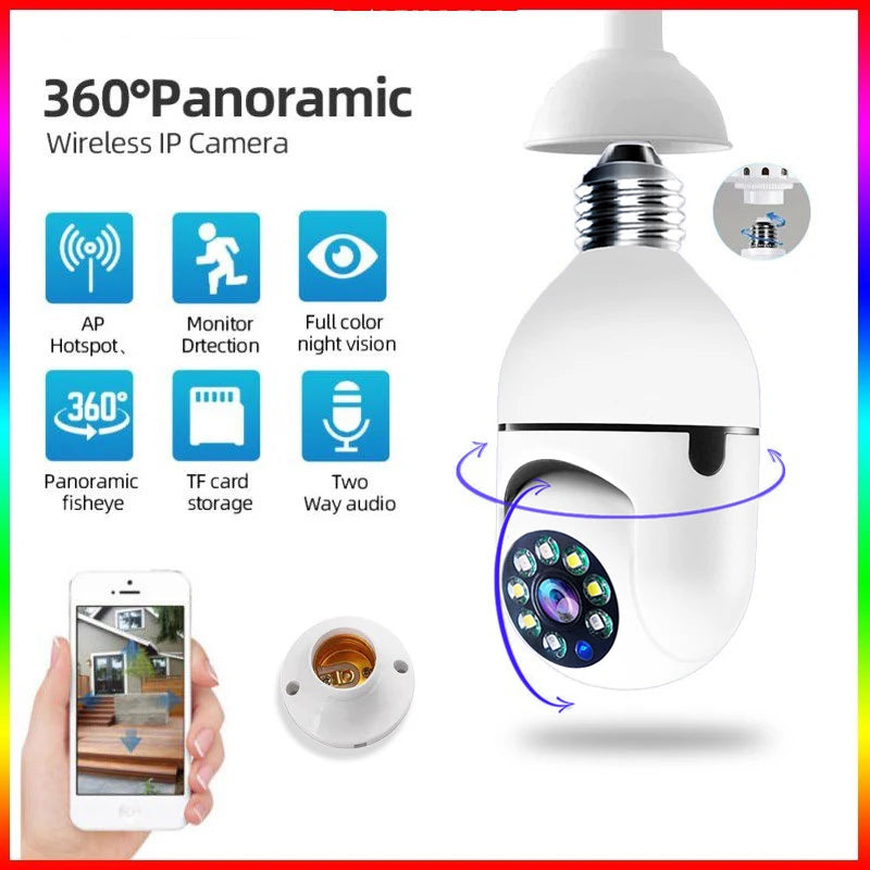 Smart Home 2.4G E27 Bulb Wifi Surveillance Camera HD Night Security Video Surveillance Supprt Two Way Audio Mobile Motion