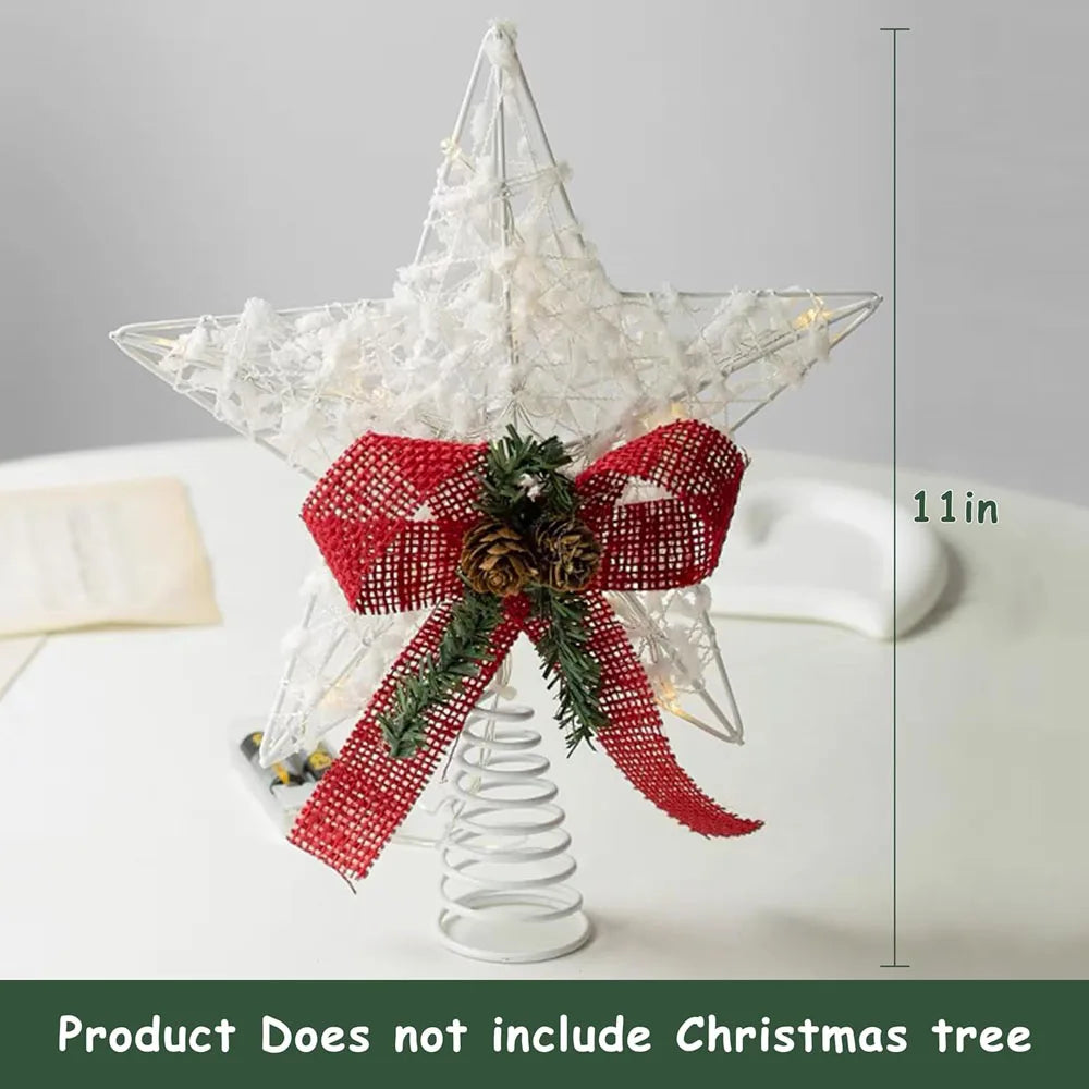 Christmas Tree LED Star Tree Topper Battery Operated Treetop Decoration Hanging Xmas Decoration Ornament Topper Christmas Star