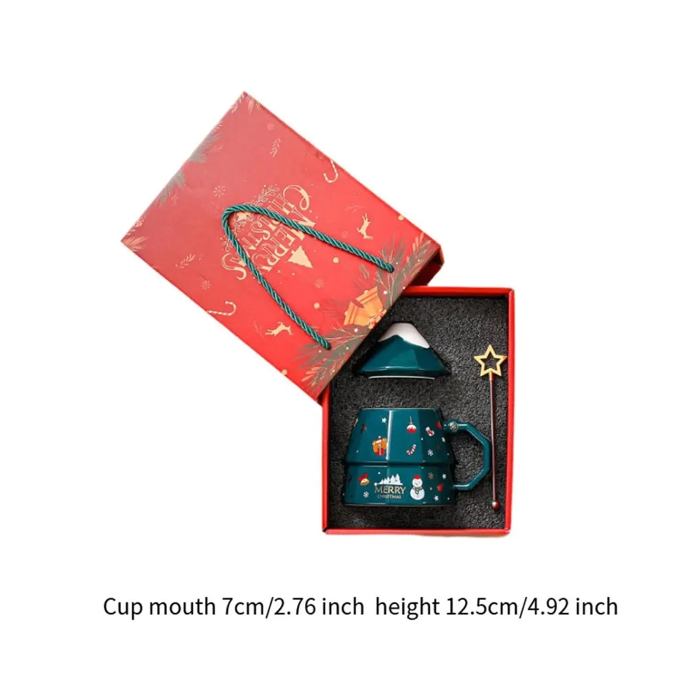 Christmas Tree Mug Ceramic Xmas Cup Funny Morning Drinkware Holiday Coffee Tea Mug Unique Festive Design Durable and Stylish