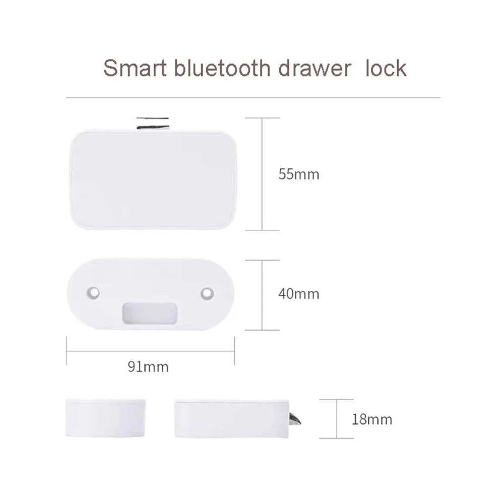 Smart Drawer Lock Bluetooth Lock Smart Home Security-Protection APP Wireless Keyless Unblanking Cabinet Privacy Lock Switch
