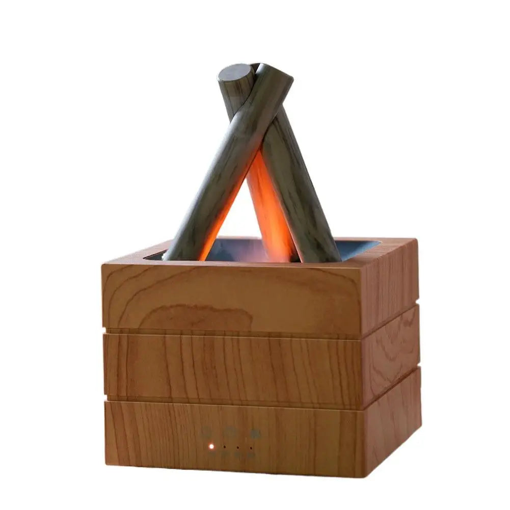 2025 Winter Bonfire Aroma Diffuser Home Flame Spray Ambient Light Large Capacity Wood Grain Humidifier (No Essential Oils)