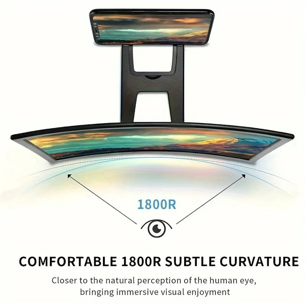 Mobile Phone Screen Magnifier 3D HD Magnifier 12 Inch Large Screen Amplifier Curved Screen Smartphone Video Amplifier Holder