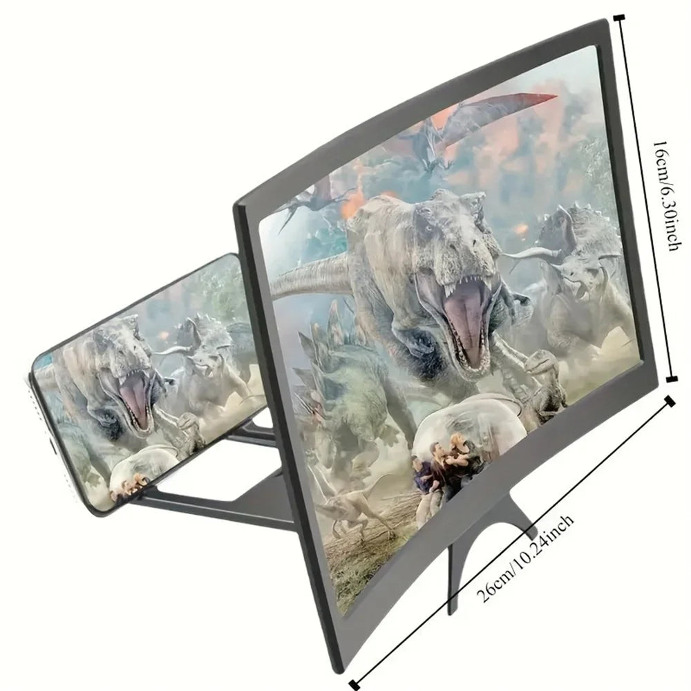 Mobile Phone Screen Magnifier 3D HD Magnifier 12 Inch Large Screen Amplifier Curved Screen Smartphone Video Amplifier Holder