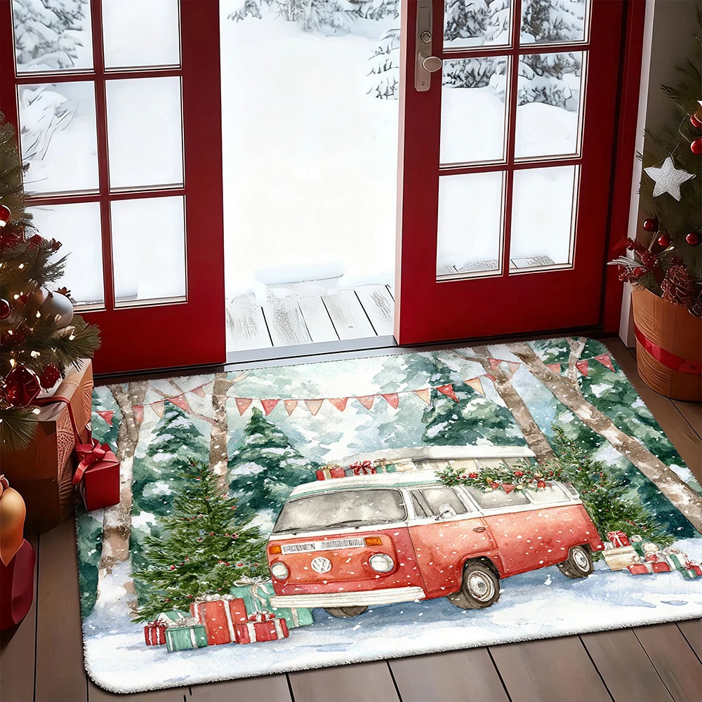 Christmas Tree Design DoormatHome Decor Bedroom Living Room Entryway Floor Mat Kitchen Bathroom Carpet