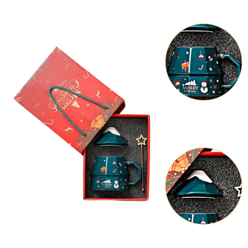 Christmas Tree Mug Ceramic Xmas Cup Funny Morning Drinkware Holiday Coffee Tea Mug Unique Festive Design Durable and Stylish