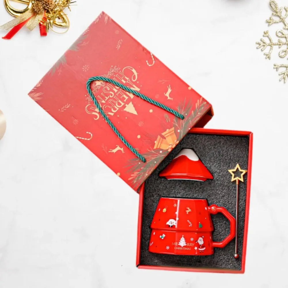 Christmas Tree Mug Ceramic Xmas Cup Funny Morning Drinkware Holiday Coffee Tea Mug Unique Festive Design Durable and Stylish