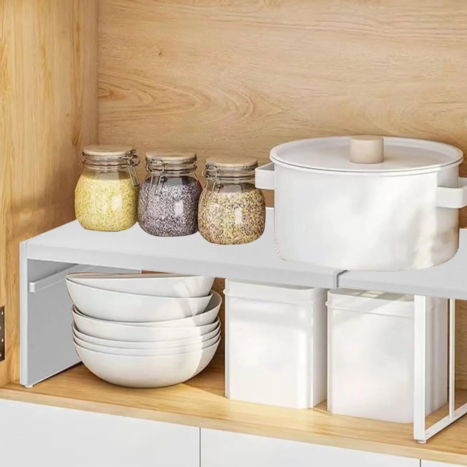 Kitchen cabinet multi-level shelf storage rack Cabinet Shelf Expandable SpaceSaving Stackable Layered Shelf Kitchen storage rack