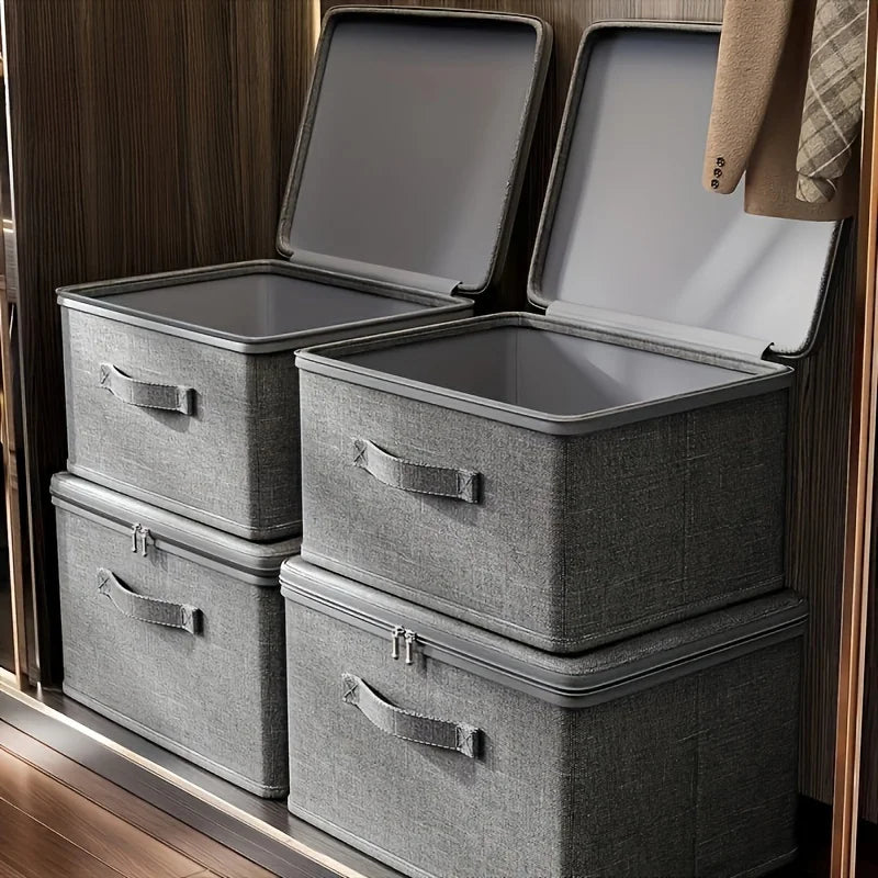 Super-sized stackable storage box - versatile and space-saving closet, bedroom, kitchen, and other storage organizer.
