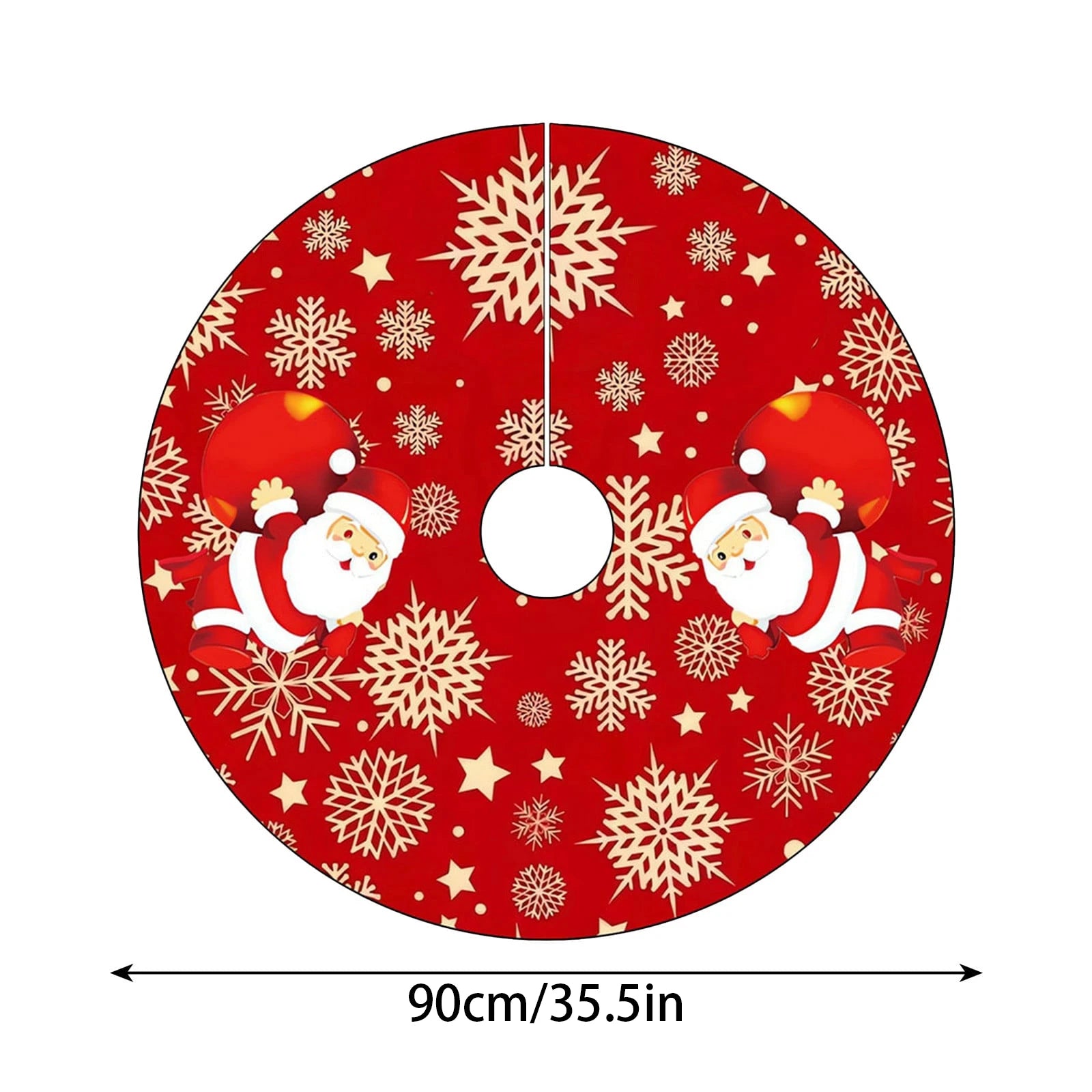 Christmas Tree Skirt Red Xmas Tree Ornaments For Soft Plush Christmas Tree Mat With Snowy Pattern For Decorations Holiday Party