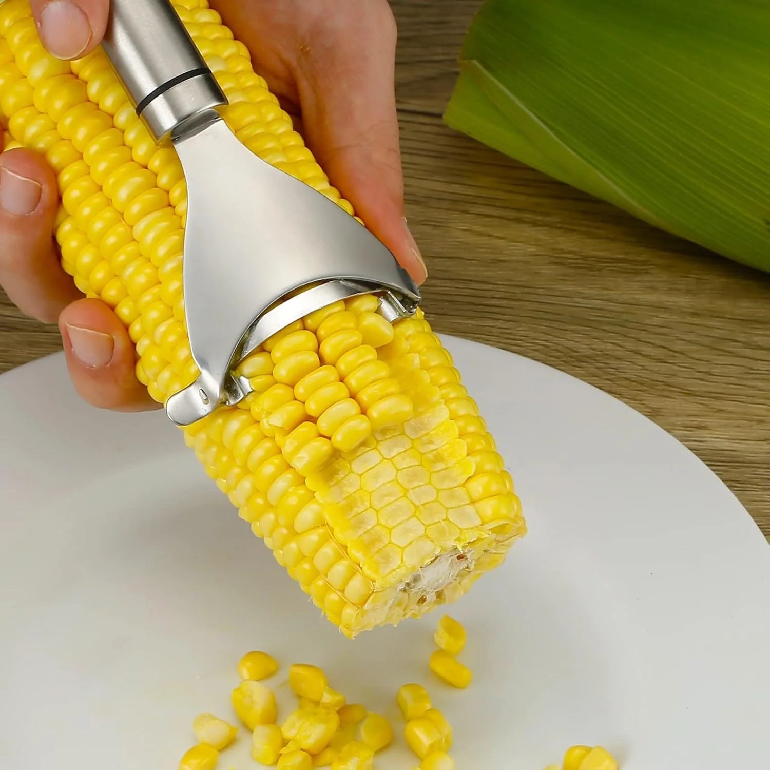 Corn Peeler Stainless Stee Corn Cob Stripper Tool Corn Thresher from the Cob Removes Corn Kernels From Corn Cobs In Seconds