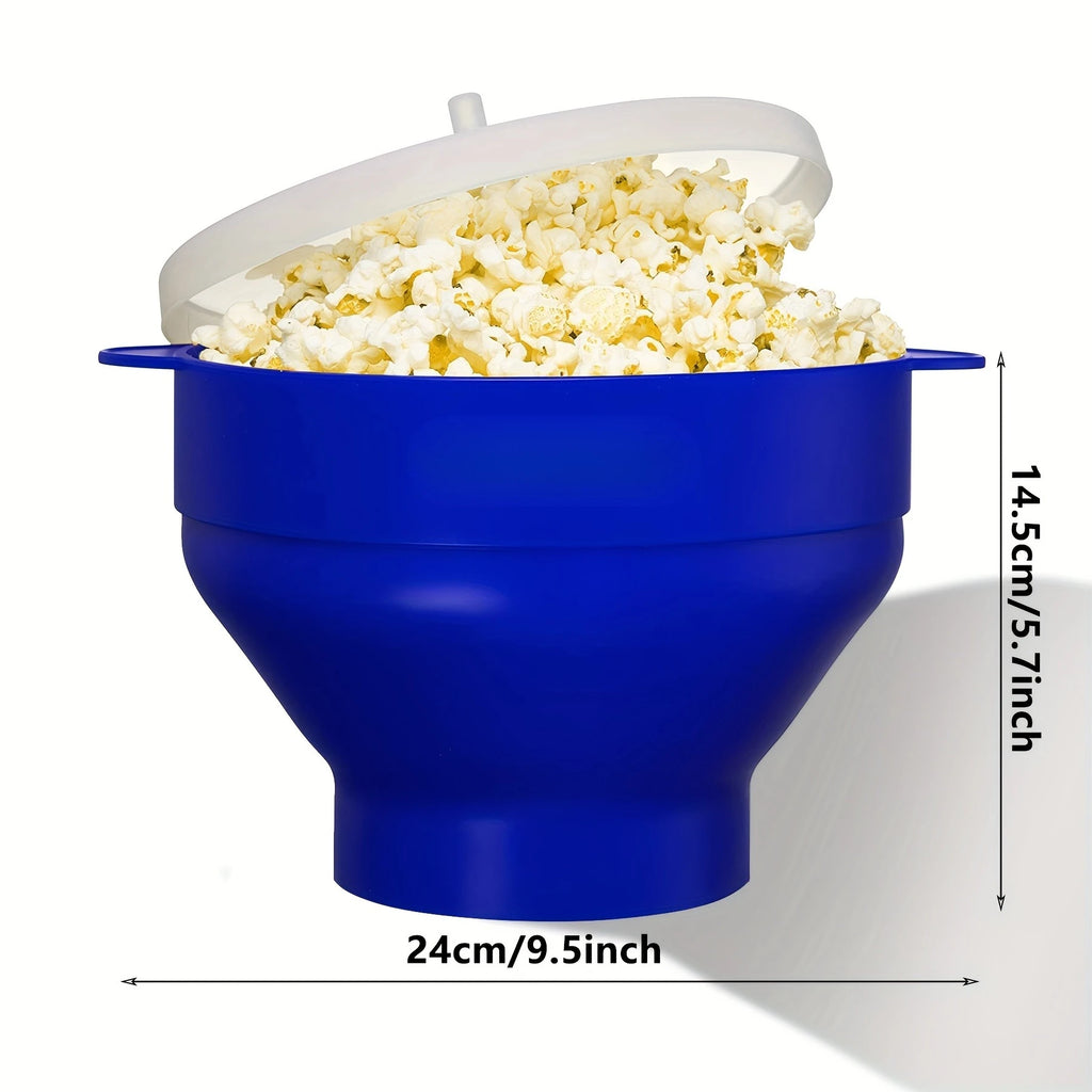 1pc Microwave Popcorn Maker-3L Large Capacity,Foldable Silicone Bowl,BPA-Free & Dishwasher Safe, Perfect for Family Movie Nights