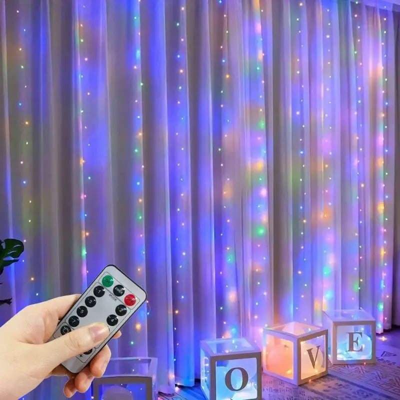 LED String Lights Christmas Decoration Remote Control USB Wedding Garland Curtain 6M Lamp Holiday For Bedroom Bulb Outdoor Fairy