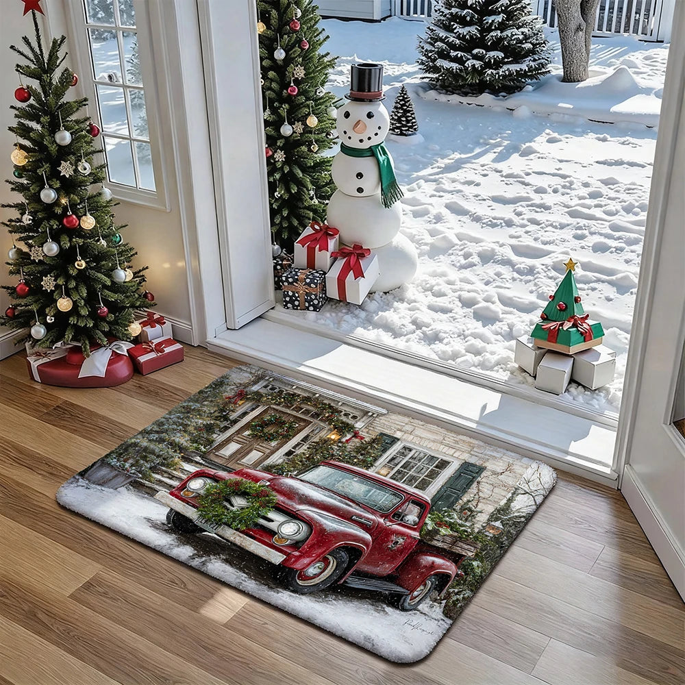 Christmas Tree Design DoormatHome Decor Bedroom Living Room Entryway Floor Mat Kitchen Bathroom Carpet