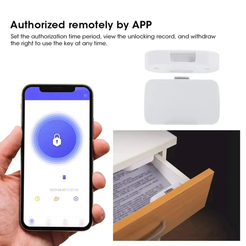 Smart Drawer Lock Bluetooth Lock Smart Home Security-Protection APP Wireless Keyless Unblanking Cabinet Privacy Lock Switch