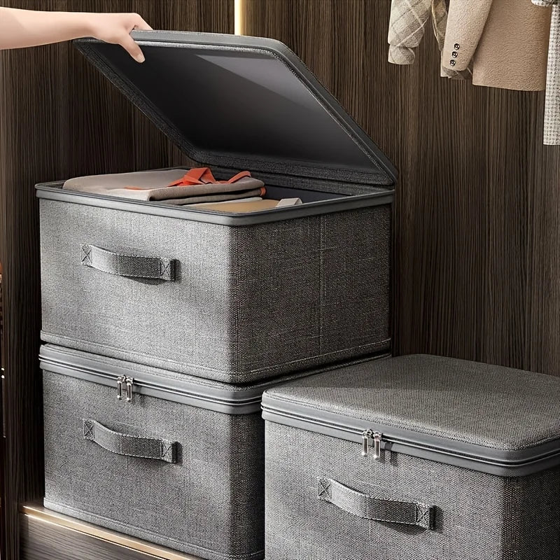 Super-sized stackable storage box - versatile and space-saving closet, bedroom, kitchen, and other storage organizer.
