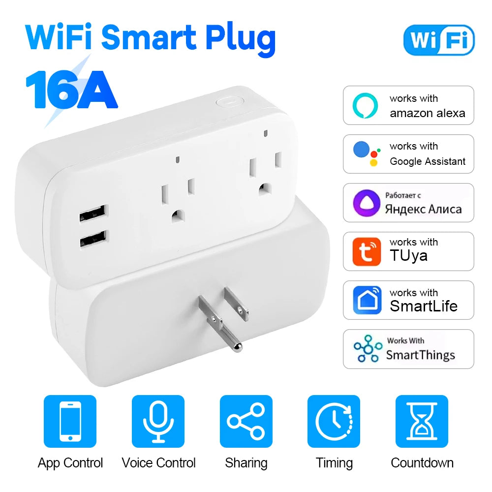 16A Smart Plug with Bluetooth App Control Power Monitoring Timer Countdown Group Voice Control PowerOff Memory Works with Alexa
