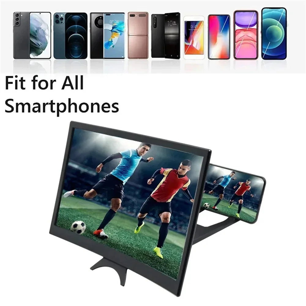 Mobile Phone Screen Magnifier 3D HD Magnifier 12 Inch Large Screen Amplifier Curved Screen Smartphone Video Amplifier Holder