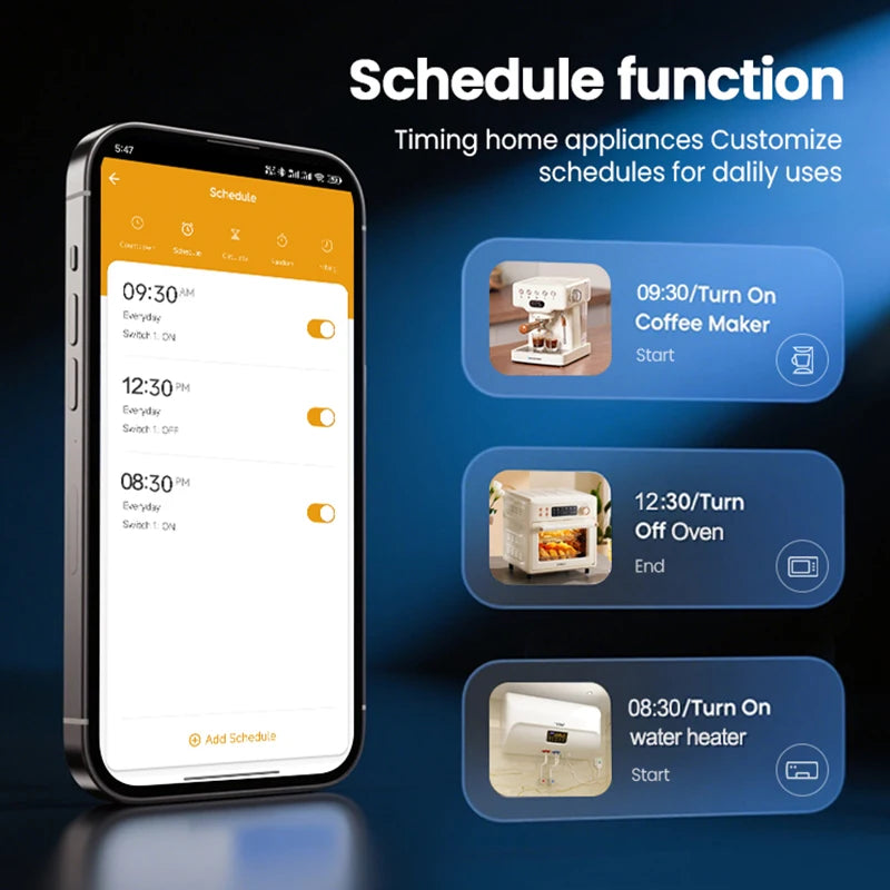 16A Smart Plug with Bluetooth App Control Power Monitoring Timer Countdown Group Voice Control PowerOff Memory Works with Alexa