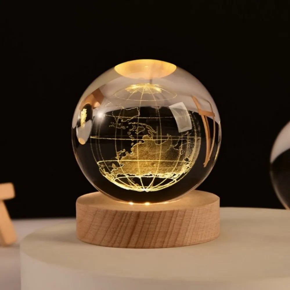NEW Christmas Birthday Gifts6 Crystal Ball Planet Night Light Laser Solar System Globe Astronomy Festival GiftsDesktopDecoration